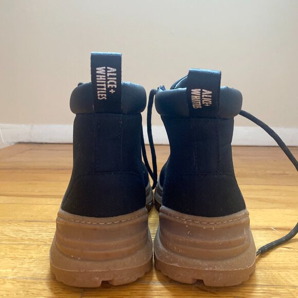 Alice + Whittles Black Canvas Hiking Boot 39 - Picture 3 of 5